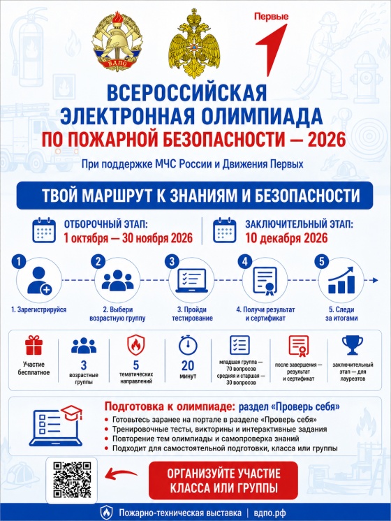Всероссийская электронная Олимпиада по пожарной безопасности 2026